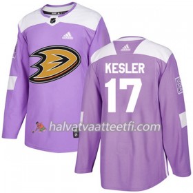 Miesten NHL Anaheim Ducks Pelipaita Ryan Kesler 17 Adidas 2017-2018 Violetti Fights Cancer Practice Authentic